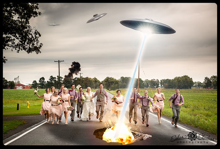 Bridal Party UFO Alien Invasion at Wedding