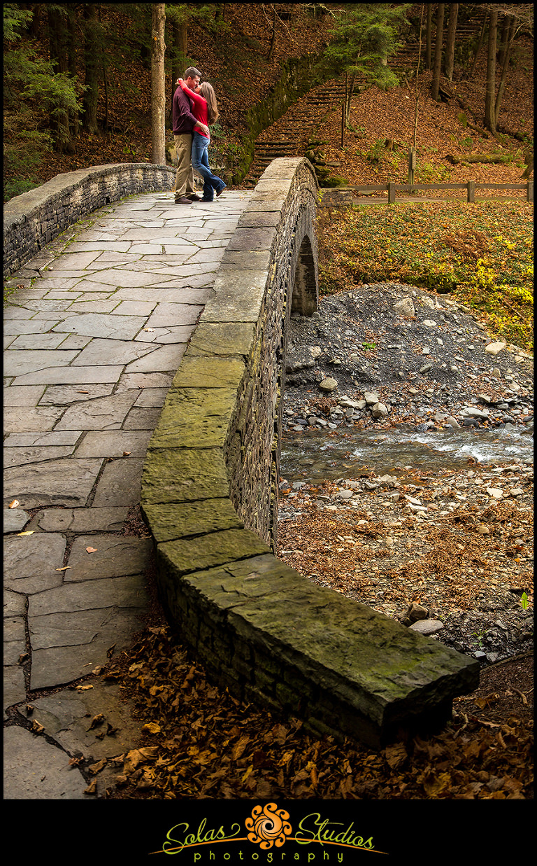 Solas Studios Photography Engagement Session Photos at Fillmore Glen, Moravia NY