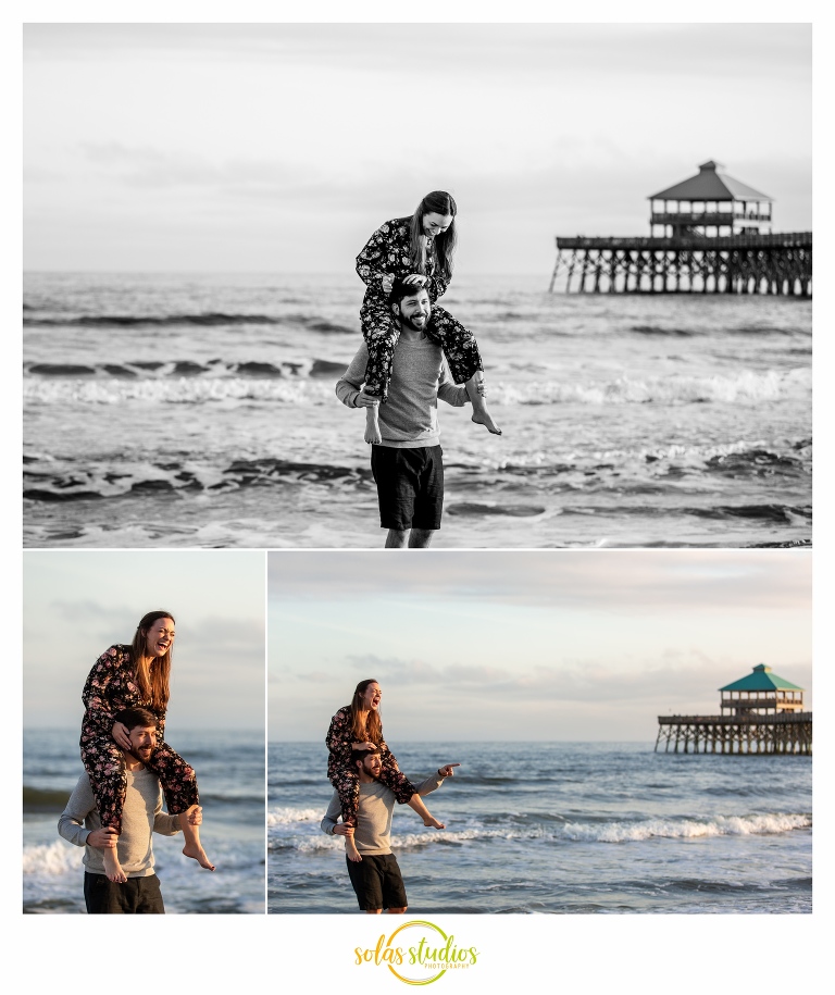 Engagement Session Photos at Folly Beach Charleston